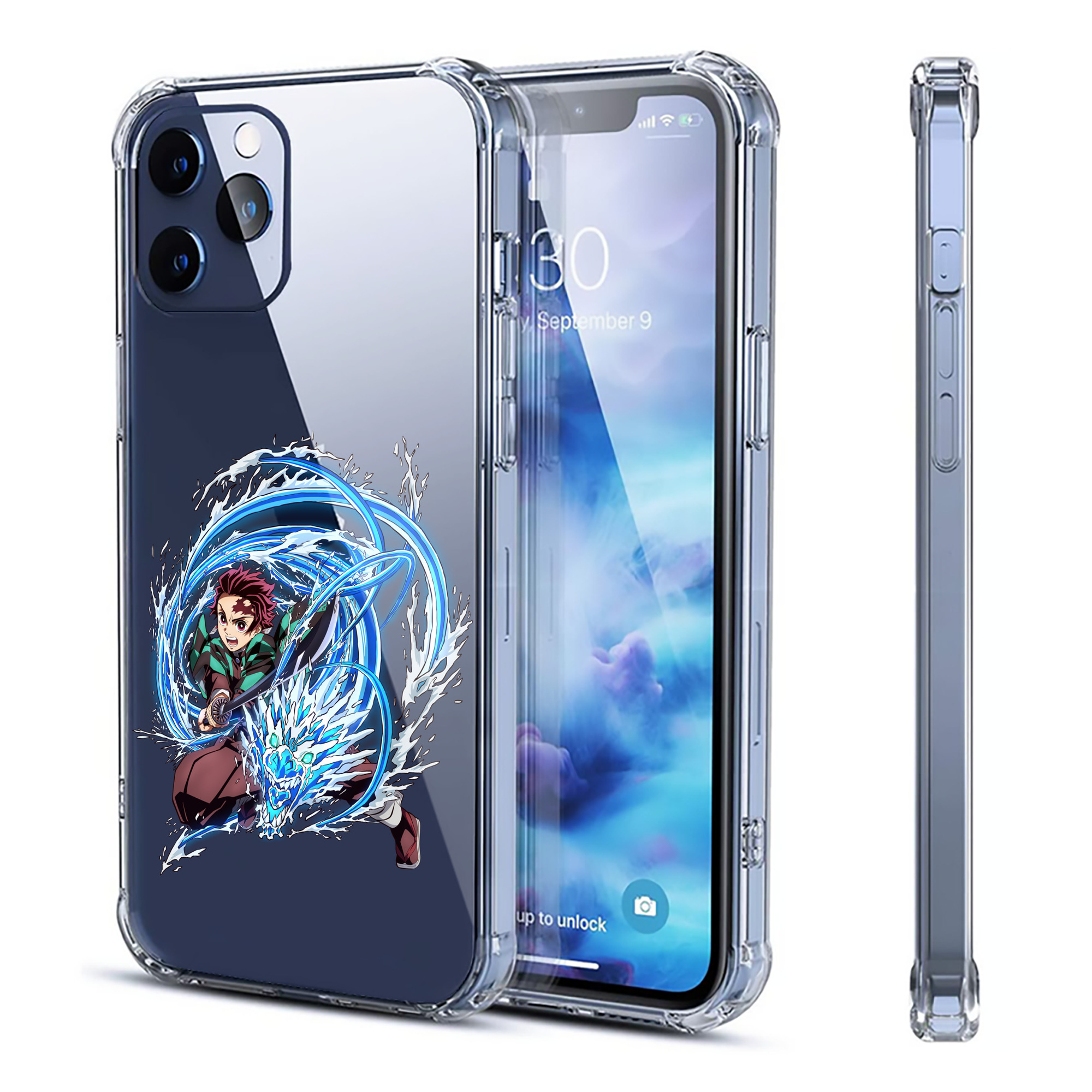 （画像用） 鬼滅の刃 竈門 炭治郎／かまど たんじろう Kamado Tanjirou 【iPhone 12シリーズ対応】透明スマホケース（クリアソフトケース）